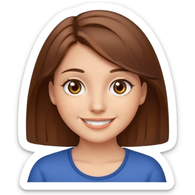 Brown haired girl with brown eyes  sticker