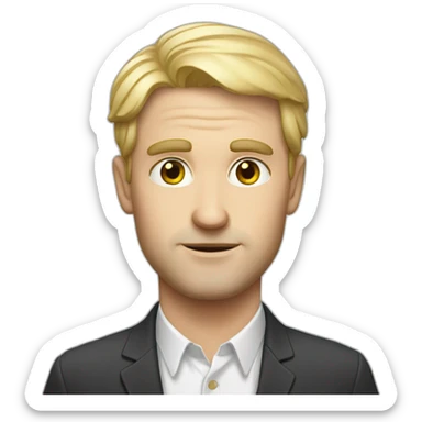 stereotypical french white man sticker