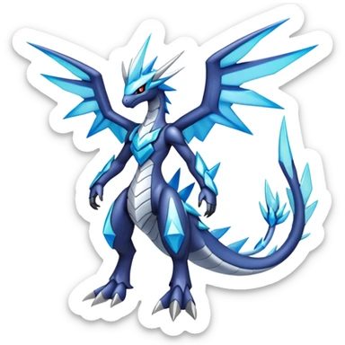  cool edgy shiny colorful godly ethereal Dialga-Fakemon full body sticker