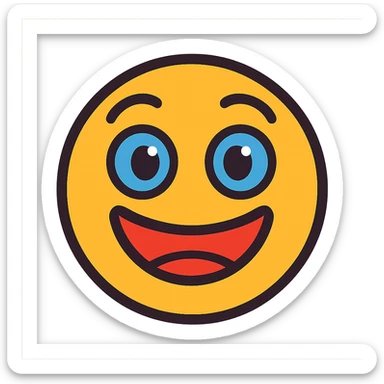 happy smiling face icon for desktop sticker