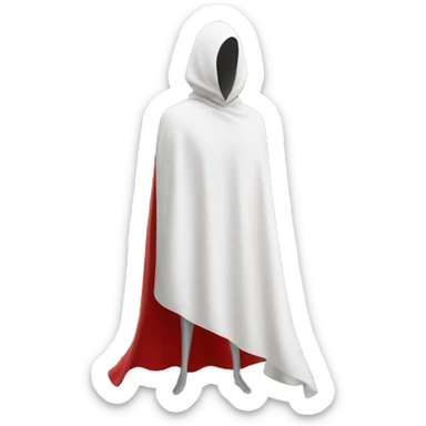 faceless mannequin flapping red cape sticker