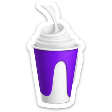 white paper cup purple pouring sticker