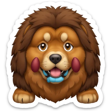 Tibetan Mastiff, fluffy, powerful, friendly expression sticker