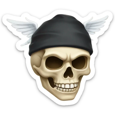 flying skull
 sticker
