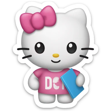 Hello kitty with a sign that says “don’t crash OUT sticker