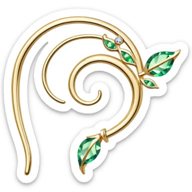 Elvish fae shiny sparkly translucent diaphanous ear climber ear piece ear cuff ear climber apparel sticker