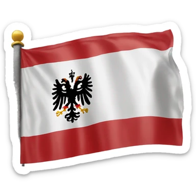 austrian flag emoji but with a coat of arms to the right side of the flag sticker
