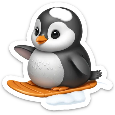 baby penguin sliding sticker