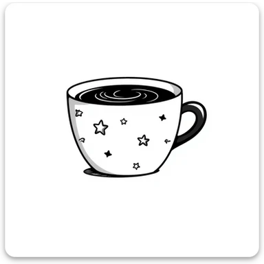 coffee cup hand drawn doodle style sticker