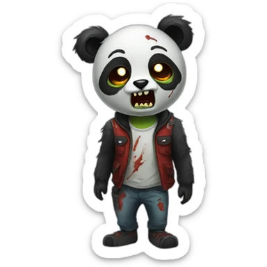 Zombie panda sticker