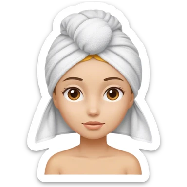 girl with a towel on her head sticker