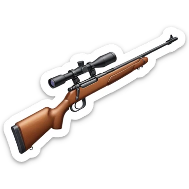 just a deer hunting rifle with a scope mounted to the top of the gun barrel  sticker