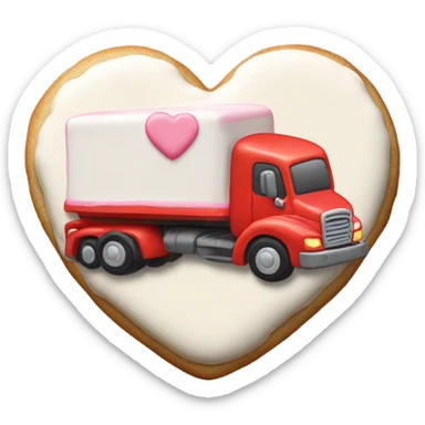 cookie heart with semi truck sticker