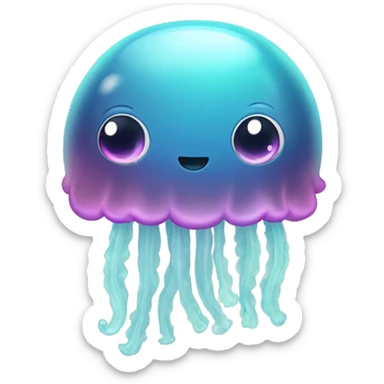 Cute jellyfish sticker
