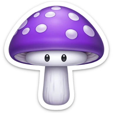 cogumelo fantasma fantasma roxo e branco sticker