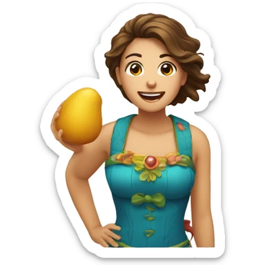 Garota bonita chamando com mão para seguir  sticker