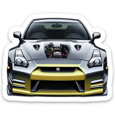 Nissan-skyline-gt-r35,chromehearts sticker