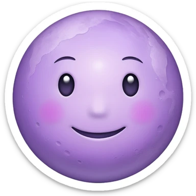 realistic Light purple moon sticker