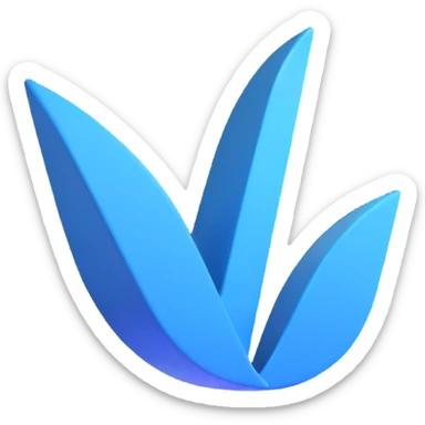 sleek blue and white 3D corporate logo sticker