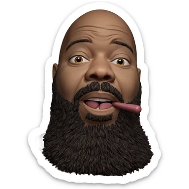 bald man with facial hair sticker