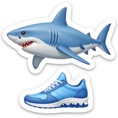 A SHARK WITH 4 LEGS AND WEARING BLUE SNEAKERS  sticker