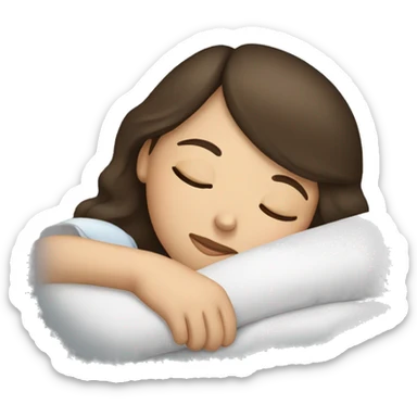 Brunette girl sleeping sticker