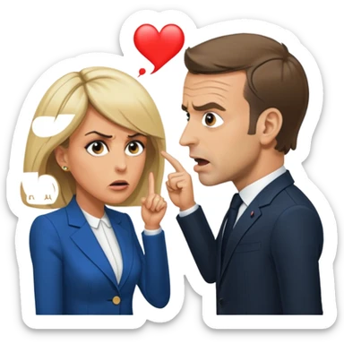 Macron & Brigitte fight sticker
