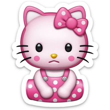 Hello kitty en puntitos para pegar y copiar sticker