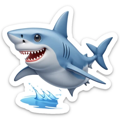 A shark with shoes blue sticker