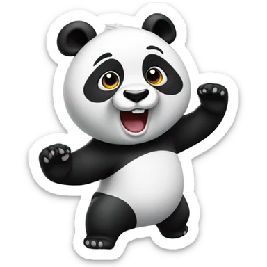 panda thumping the air sticker