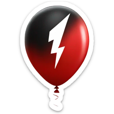 red balloon with black lightning bolt icon on it sticker