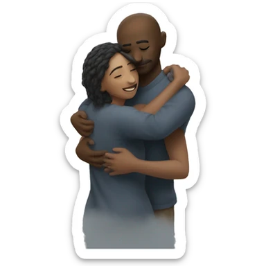 embrace in a fog sticker