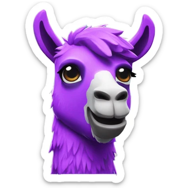 violet llama from fortnite piñata sticker