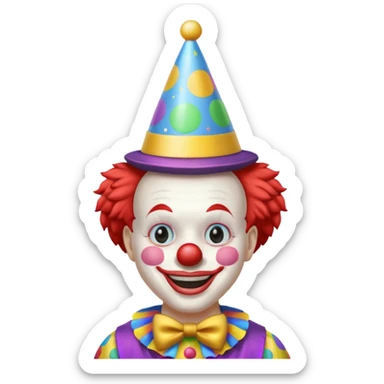 Clown on New Year’s Eve 2026 standing up  sticker