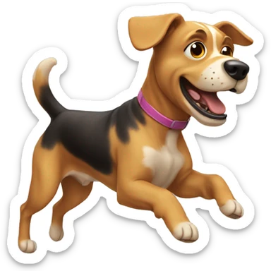 Dog runing  sticker