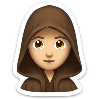 anakin skywalker (sith eyes) (brown hooded robe) (portrait, front facing) sticker