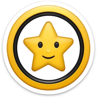 Cercle fond jaune avec une etoile noir sticker