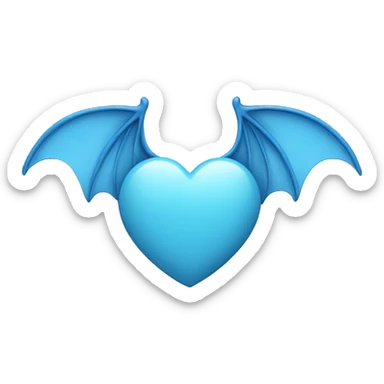 Light blue heart with bat wings  sticker