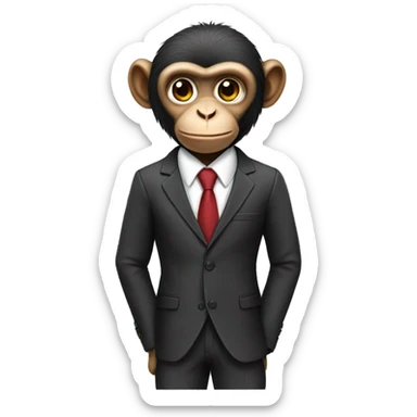 monkey wearing a suit sticker