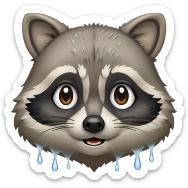 
the raccoon is crying sticker