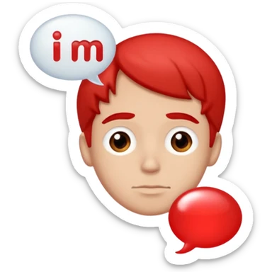 The words I’m terry in a thought bubble with red bubble letter font  sticker