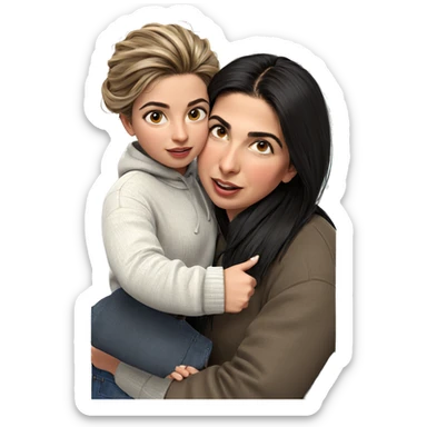 two girls in casual fashion sticker