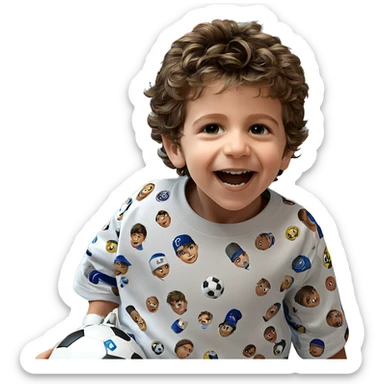 boy with soccer ball sticker