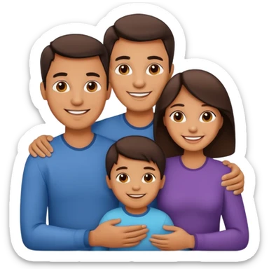 happy famly: mother, father and child sticker