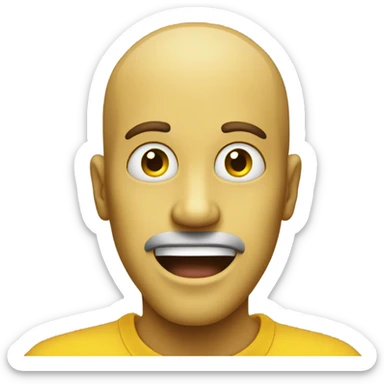 Classic emoji style (yellow) with mouth moved to the side and wide eyes open sticker