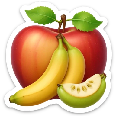 A bow fully of all types os fruits, like a macedonia sticker