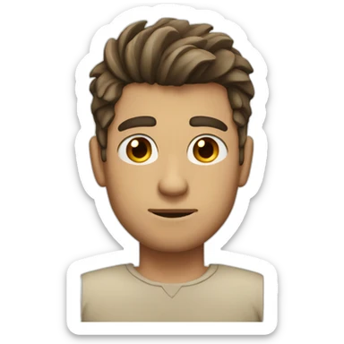A guy with light dark hair and a scar on his eyebrow sticker