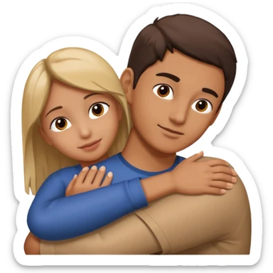 A Hand on placed on another persons shoulder zoomed in  sticker