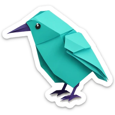 bird paper origami sticker