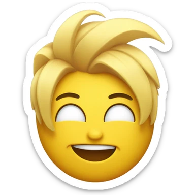 Yellow emoji with lashes winking  sticker